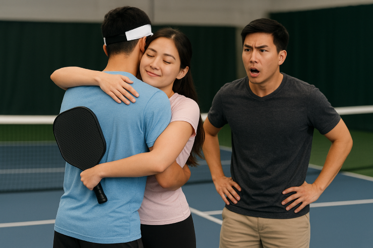 Chồng "tăng xông" khi vợ ôm nam VĐV đánh cặp: Tuân thủ "5 không" trong pickleball - 1