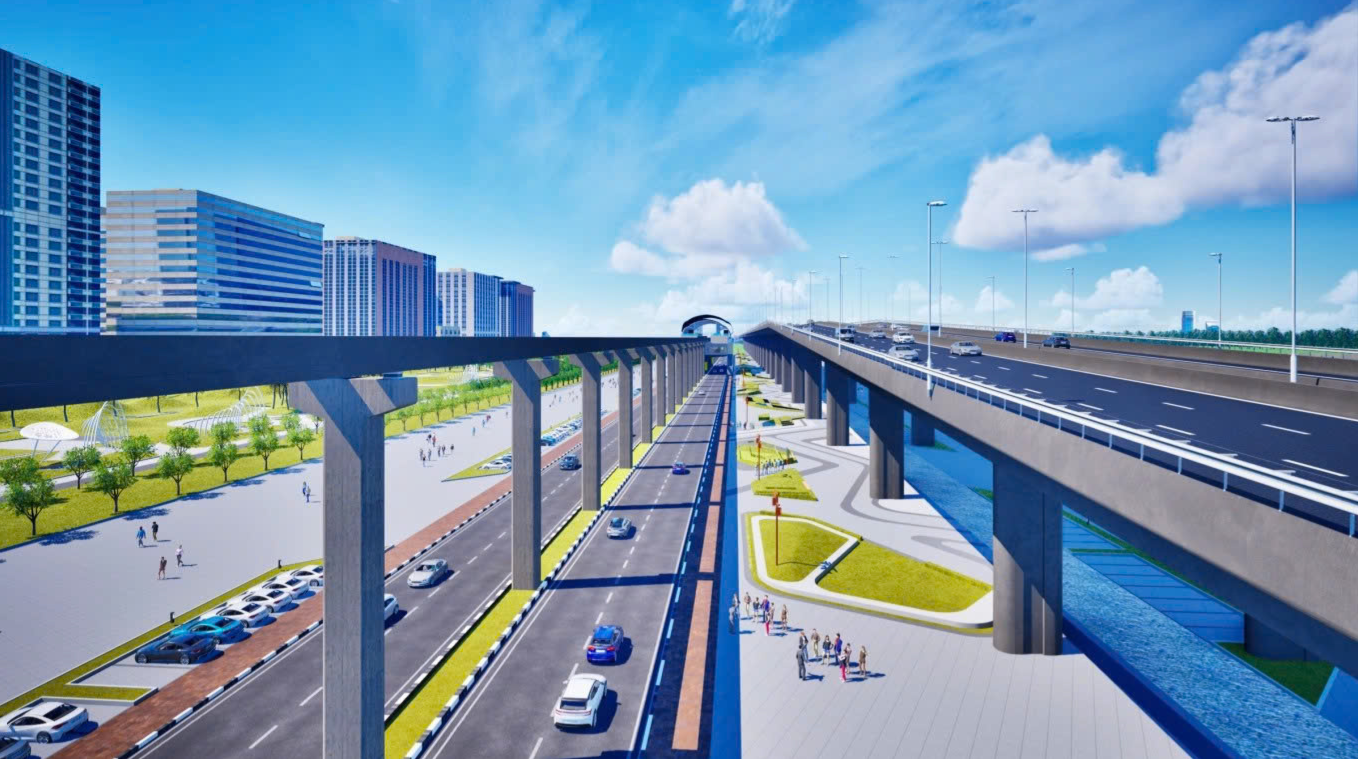 Phối cảnh "siêu dự án" Đại lộ sông Hồng