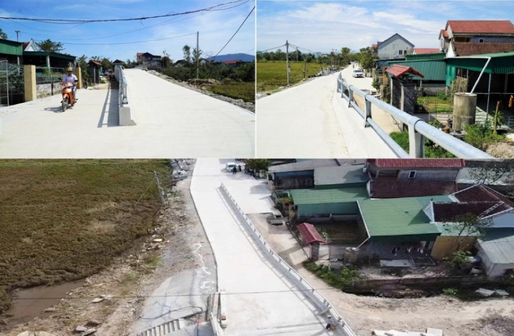 Dự án cầu Bãi Thẹn sau khi thi công cơ bản hoàn thiện lan can cầu cũng nằm chính giữa tim đường.