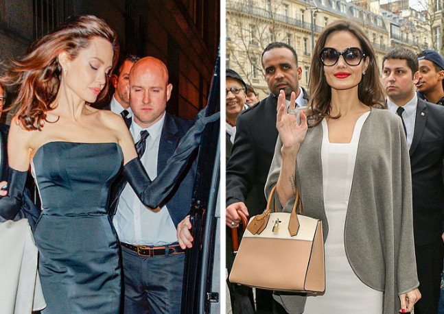 Vệ sĩ theo Angelina Jolie không rời. 