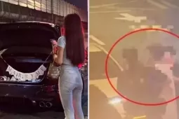 Nam thanh niên trèo lên cột đ…