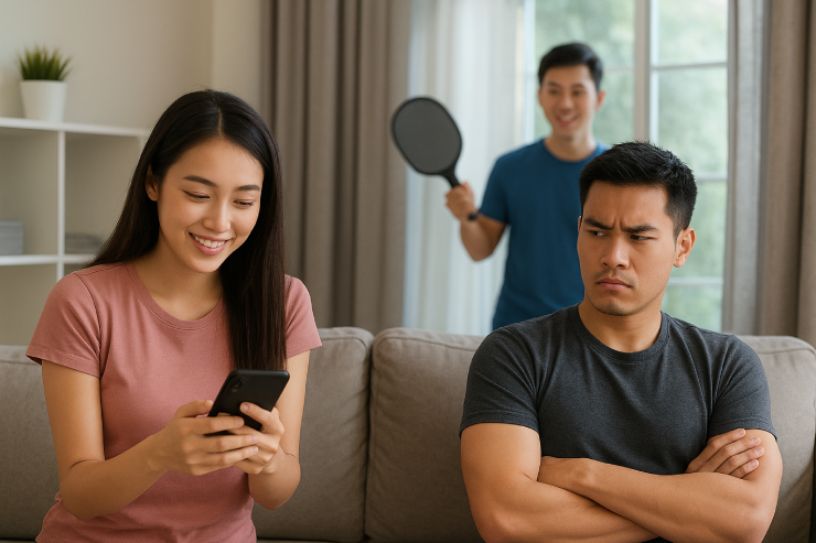 Chuyện nóng pickleball: Chồng "bốc hỏa" vì vợ say mê nhắn tin với nam VĐV đánh cặp - 1