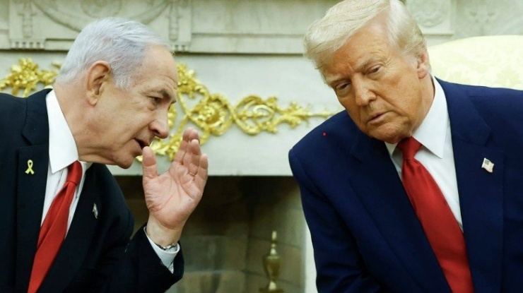 Tổng thống Mỹ Donald Trump và Thủ tướng Israel Benjamin Netanyahu (bìa trái). (Ảnh: Getty)