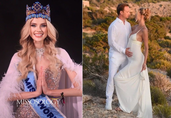 Krystyna Pyszková khoe ảnh bụng bầu bên bạn đời.