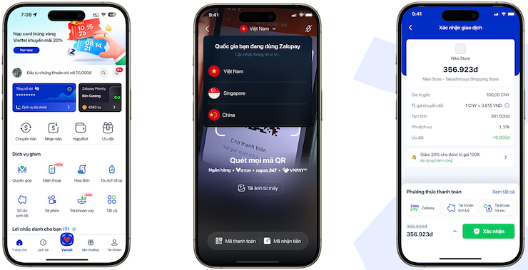 Đã có thể dùng ứng dụng Zalopay để thanh toán tại Trung Quốc.