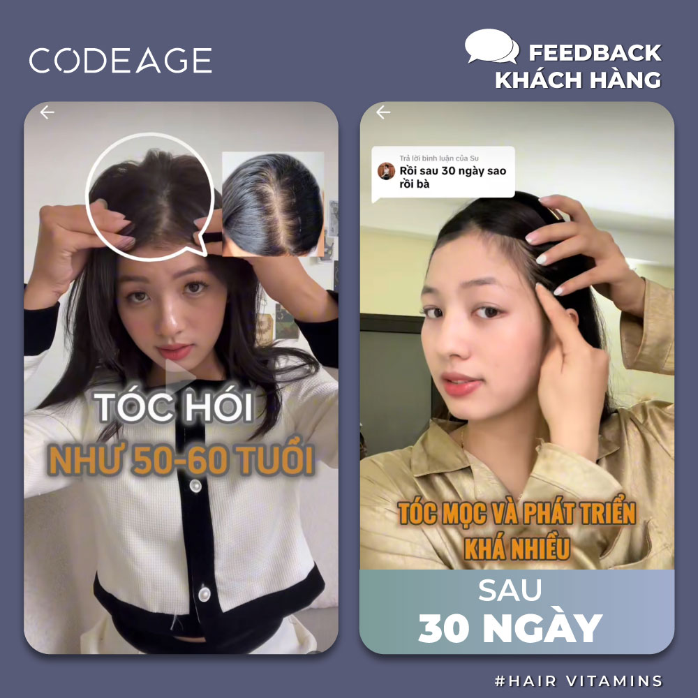 Sự thay đổi tuyệt vời sau khi sử dụng Codeage Hair