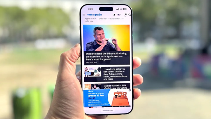 iPhone Air siêu mỏng lướt mạng 5G trong 12 tiếng 2 phút liên tục.
