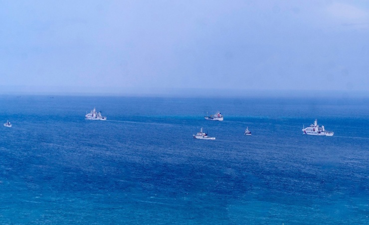 Các đơn vị, biên đội tàu Cảnh sát biển đã hiệp đồng chặt chẽ thực hiện tốt các nội dung chiến thuật. Ảnh: Bộ Tư lệnh Vùng Cảnh sát biển 3