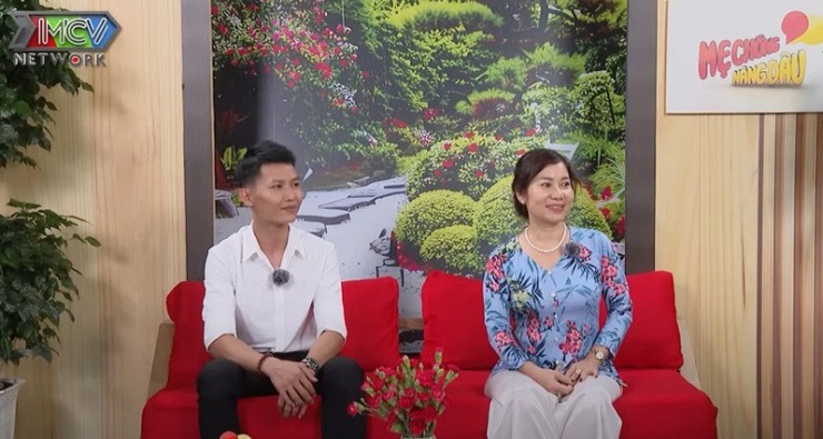 Bà Thảo và chàng rể trên sóng Mẹ chồng nàng dâu. Ảnh cắt từ clip Mẹ chồng nàng dâu