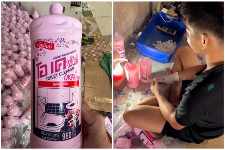 Một loại nước tẩy rửa bị làm giả.