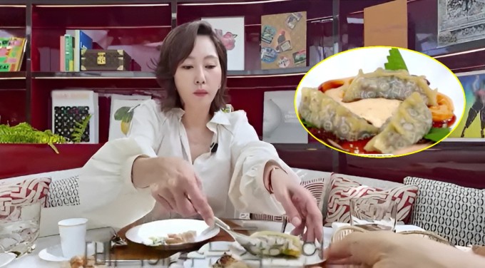 Kim Nam Joo ăn thử mỹ vị ở tiệm Louis Vuitton. Ảnh: Nate