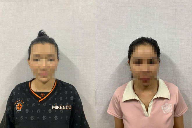 Trịnh Thị Cẩm Ny (trái) - "Tú bà" chuyên môi giới mại dâm dù chỉ mới 19 tuổi