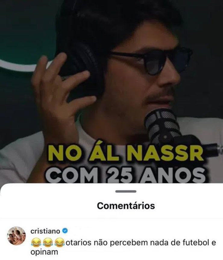 Ronaldo phản ứng trong phần bình luận Instagram