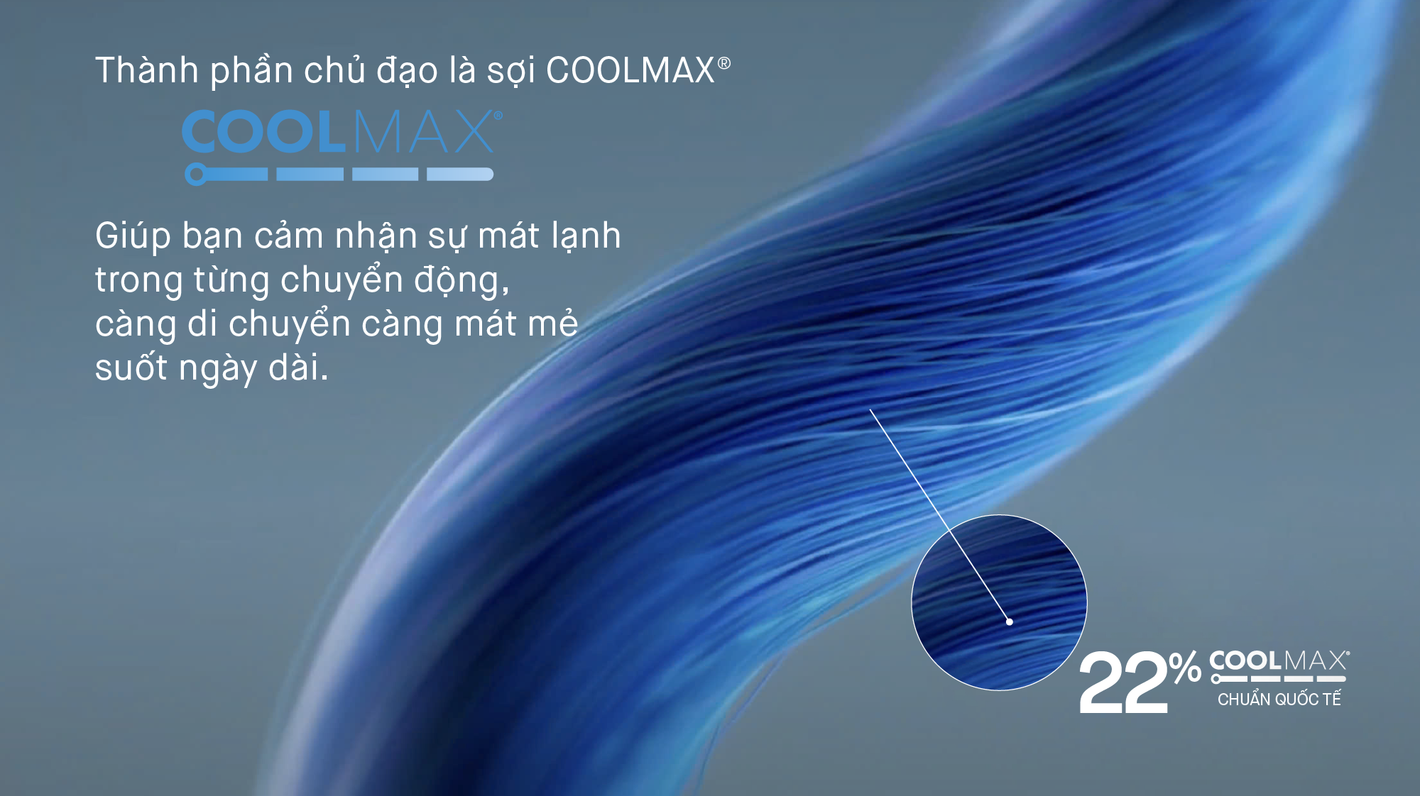 Sản phẩm được ICONDENIM đầu tư sử dụng sợi COOLMAX - thương hiệu công nghệ làm mát nằm trong Top 03 toàn cầu (Walnut Unlimited, 2019)