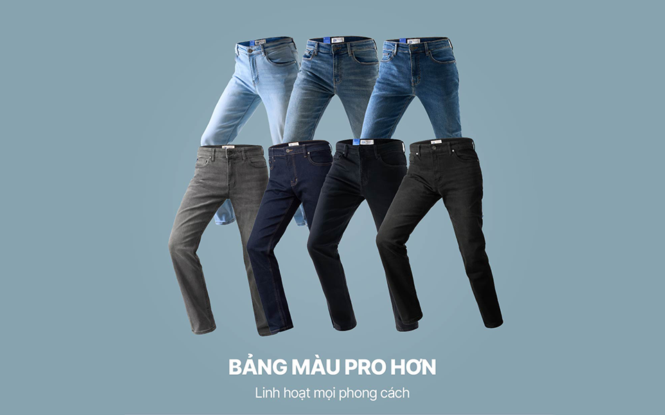 ProCOOL Jeans – Hệ màu linh hoạt, đa phong cách