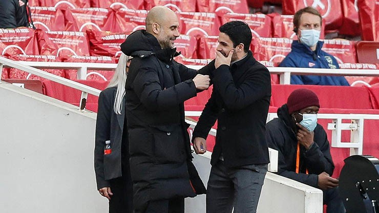 HLV Arteta có những sự học hỏi nhất định với Guardiola