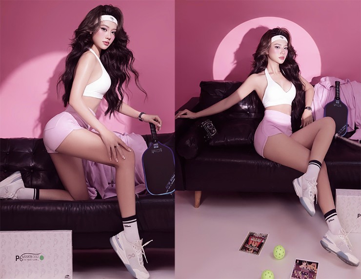 Song song đó, Moon Võ cũng nhận được sự chú ý của khán giả bởi cô được xem là một trong những người đẹp nổi tiếng của làng pickleball hiện nay. Không chỉ xinh xắn, hot girl 9x còn có vóc dáng chuẩn mực nhờ nhiều năm liền tập luyện yoga.