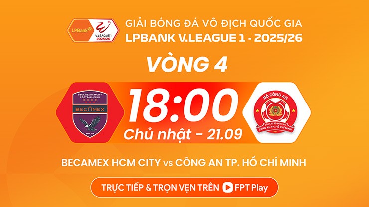 Trực tiếp bóng đá Becamex TP.HCM - Công an TP.HCM: Đội khách ghi bàn thứ 3 ấn định (V-League) (Hết giờ) - 5