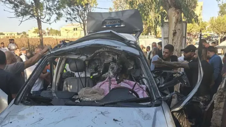 Hiện trường cuộc không kích của Israel vào Lebanon khiến 5 người thiệt mạng hôm 21-9. Ảnh: X