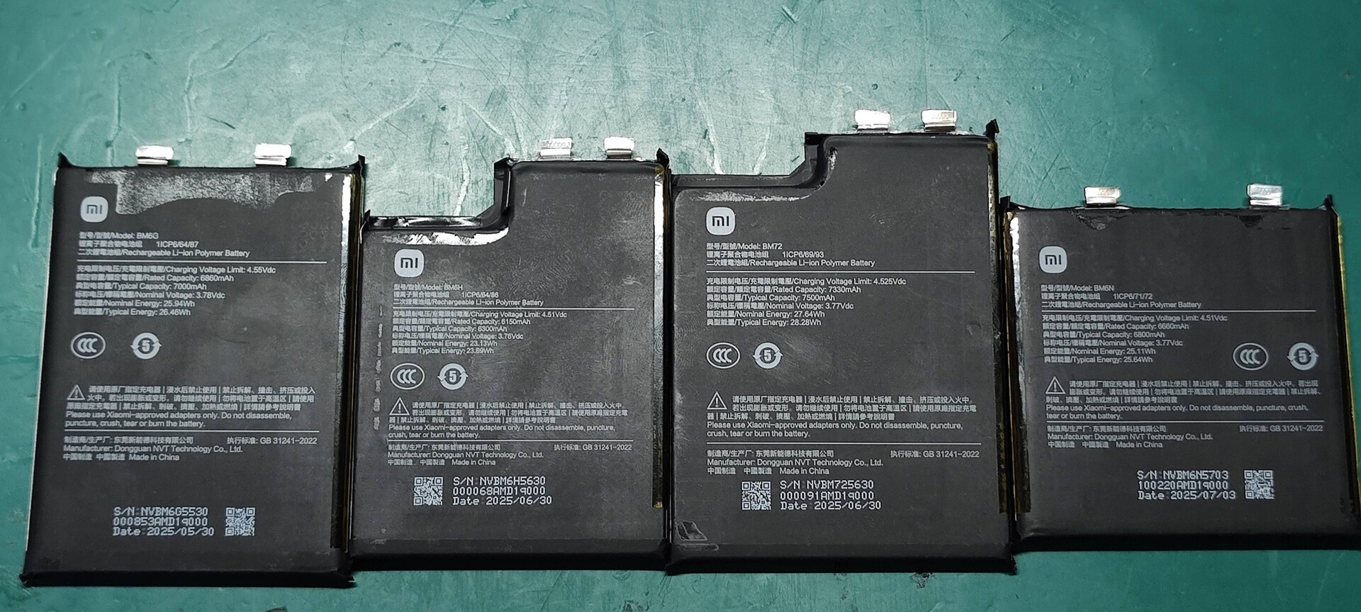 Hình ảnh rò rỉ về pin trang bị cho dòng điện thoại Xiaomi 17