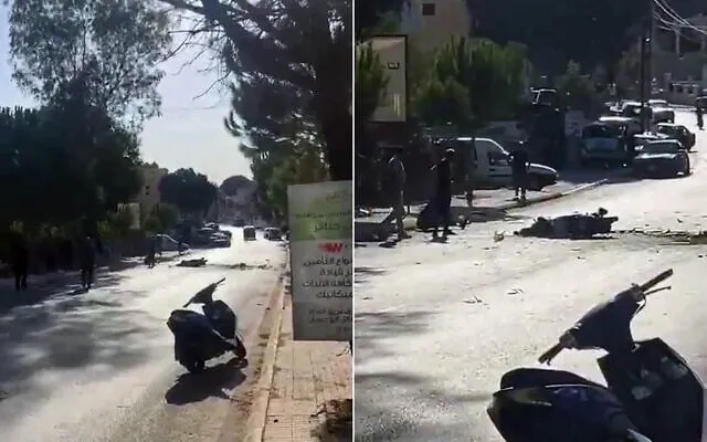 Hiện trường vụ tấn công của Israel vào miền nam Lebanon. Ảnh: X