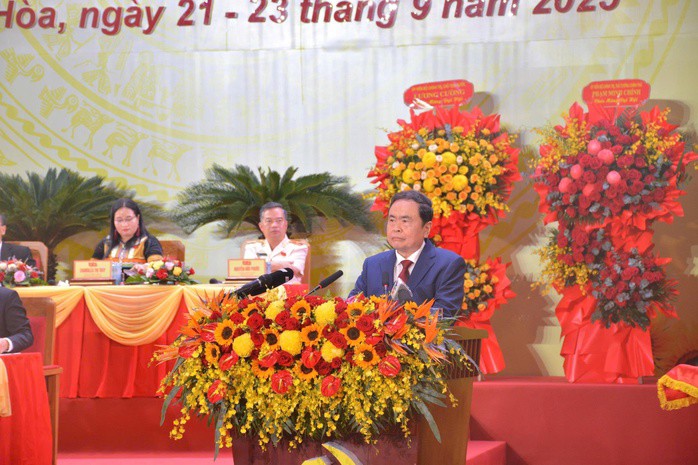 Ông Trần Thanh Mẫn, Ủy viên Bộ Chính trị, Chủ tịch Quốc hội, tham dự và chỉ đạo tại Đại hội.