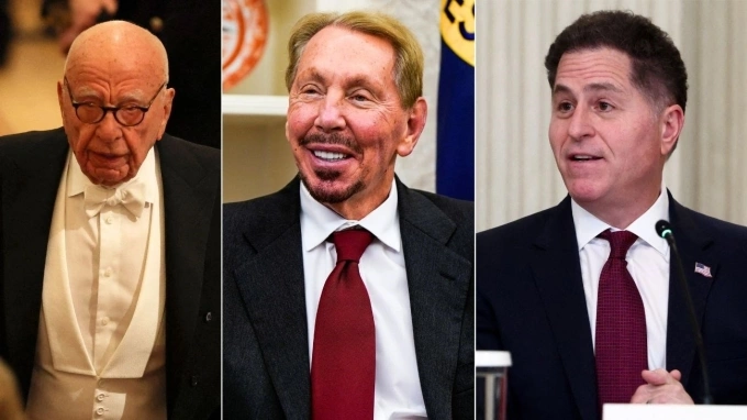 Rupert Murdoch (trái), Larry Ellison và Michael Dell sẽ tham gia thương vụ TikTok. Ảnh: Aletihad