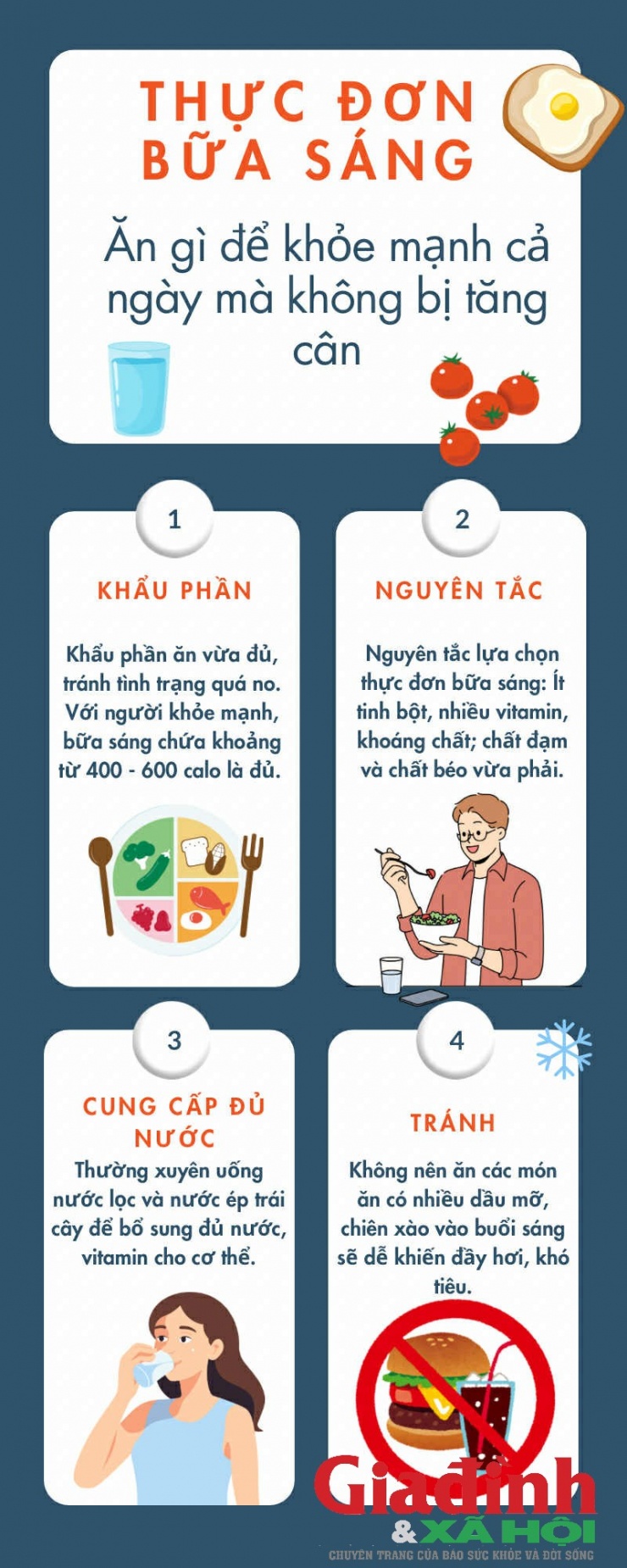 4 nguyên tắc ăn sáng lành mạnh hợp lý để tránh xa bệnh mạn tính.