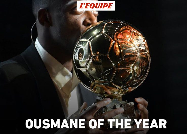 "Ousmane của năm", dòng tít của tờ L'Equipe