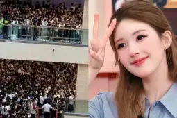 Hàng chục nghìn người đứng chật kín 9 tầng lầu để gặp Triệu Lộ Tư