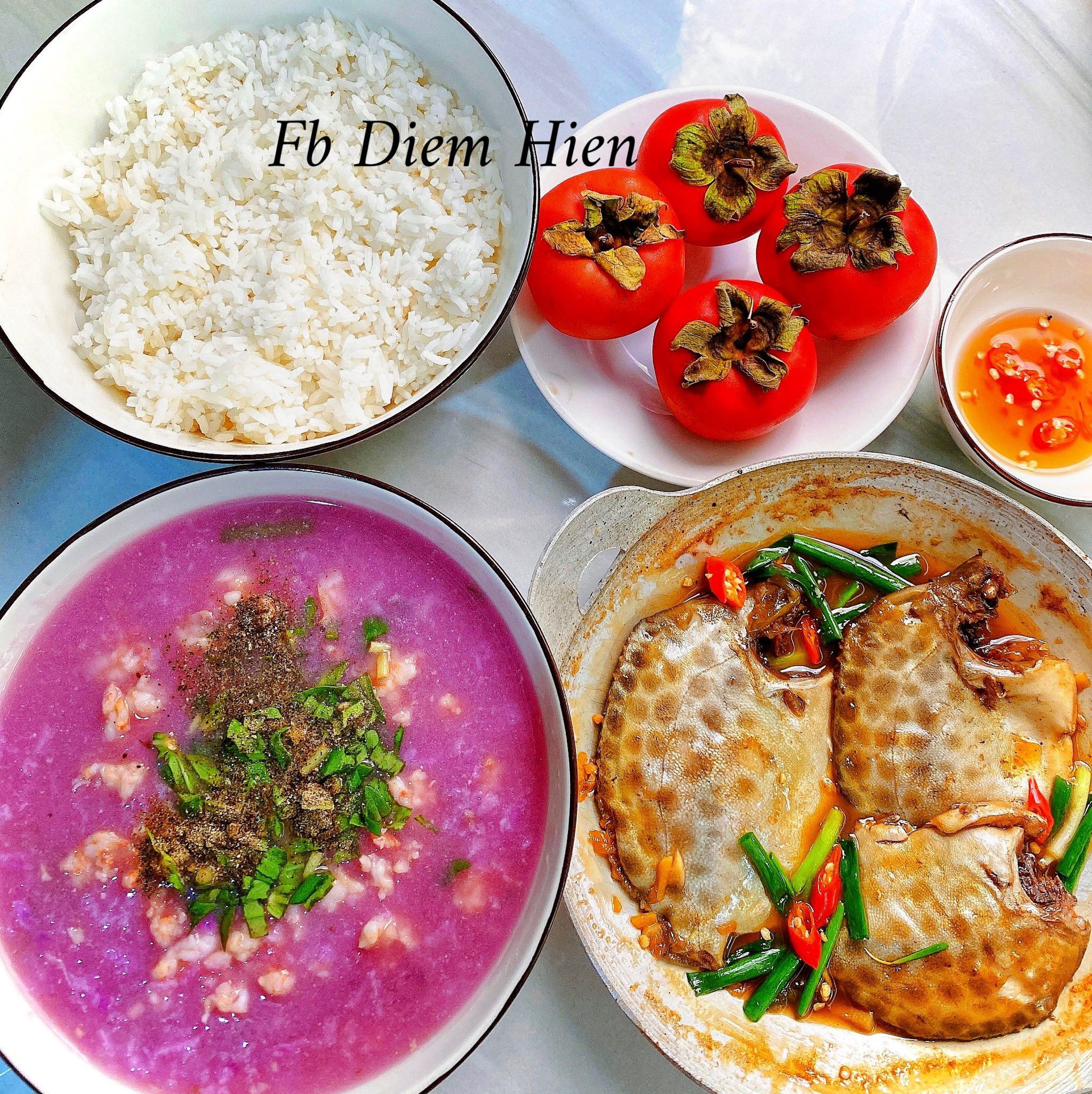 Cá nâu kho - Canh khoai mỡ nấu với tôm
