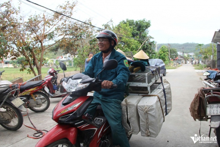 Sau khi đánh bẫy chuột, người dân chở từng lồng sắt đến cơ sở thu mua để nhập hàng.