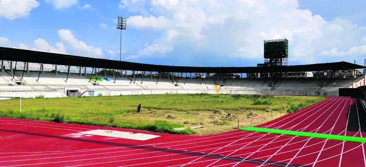 Sân bóng Dasharath không kịp cải tạo để tuyển Nepal tiếp khách Việt Nam buộc họ phải chơi hai trận ở Gò Đậu và Thống Nhất. Ảnh: CCT.