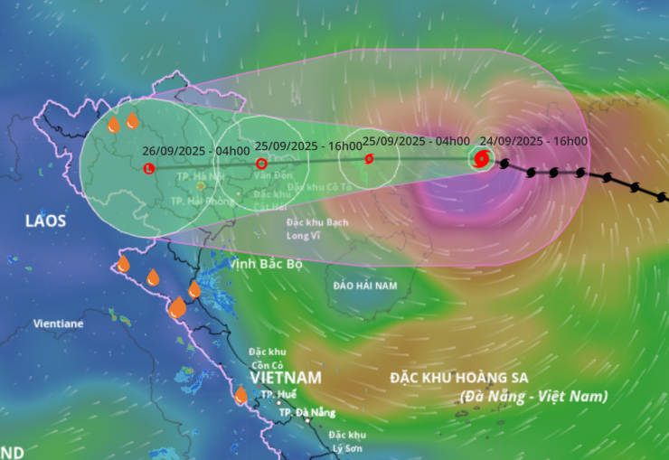 Dự báo mới nhất về đường đi của bão Ragasa.