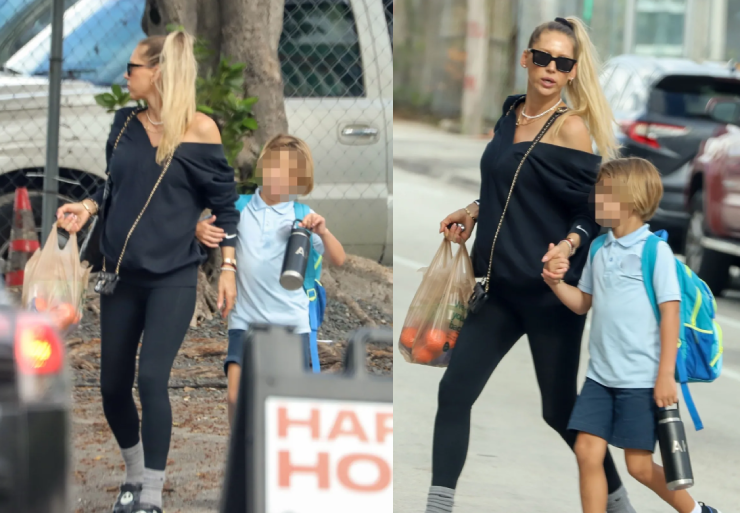 Kournikova "tay xách nách mang" khi đang mang bầu lần thứ 4