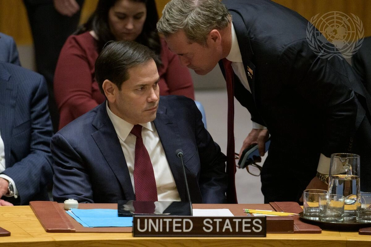 Ngoại trưởng Mỹ Macro Rubio tham dự cuộc họp tại trụ sở Liên Hợp Quốc ở New York vào ngày 23/9. Ảnh: Kyiv Post.