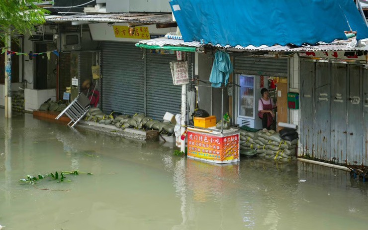 Cảnh ngập lụt ở Hong Kong. Ảnh: SCMP.