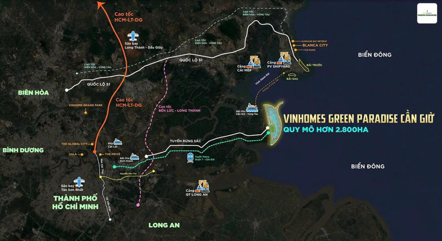 Kết nối giao thông Vinhomes Green Paradise Cần Giờ