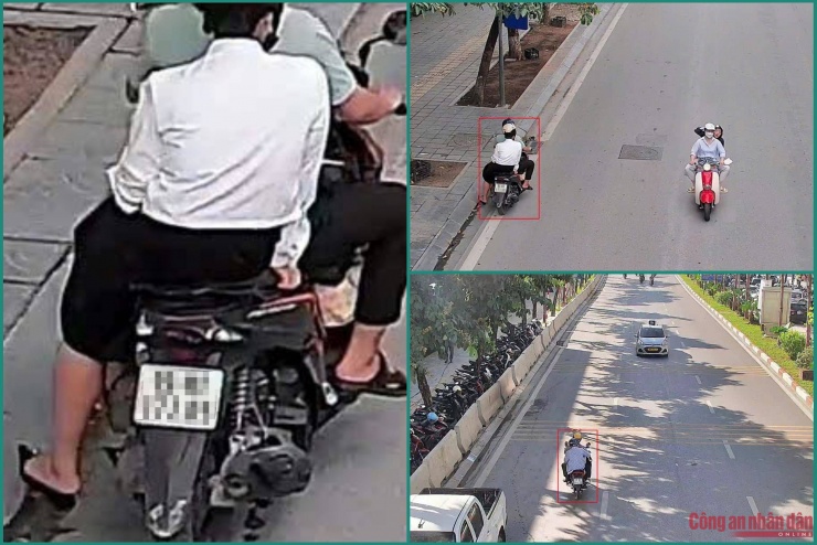Hình ảnh vi phạm được camera ghi lại trên phố Phạm Văn Bạch.