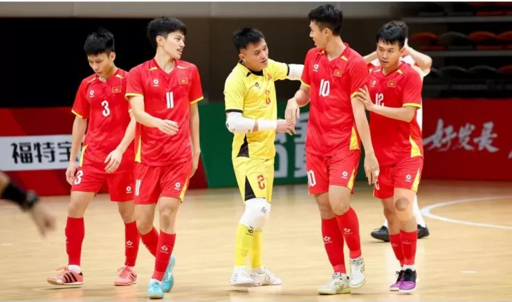 Đội tuyển Việt Nam lấy vé đi Futsal Asian Cup 2026 với ngôi nhất bảng qua ba trận toàn thắng. Ảnh: AFC