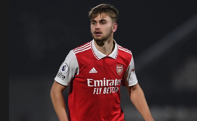 Billy Vigar trong màu áo Arsenal U21, năm 2022. Nguồn: Arsenal FC