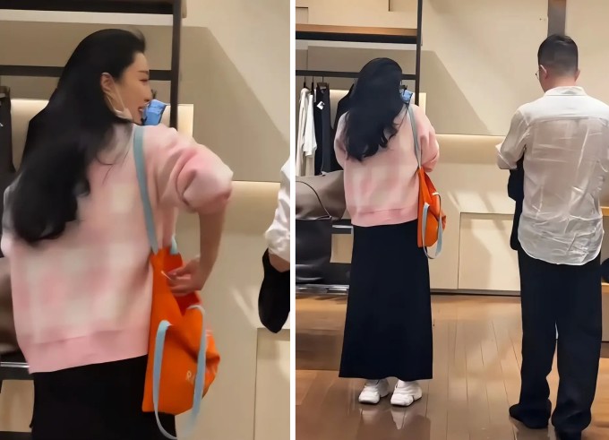 Băng Băng đi mua sắm cùng người đàn ông. Ảnh: Weibo