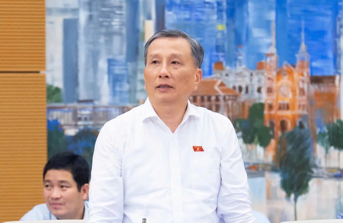 Chủ nhiệm Ủy ban Khoa học - Công nghệ - Môi trường Lê Quang Huy phát biểu. Ảnh: Hồ Long