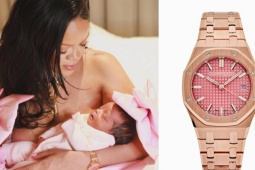 Rihanna đeo phụ kiện 150.000 USD chăm con sau sinh
