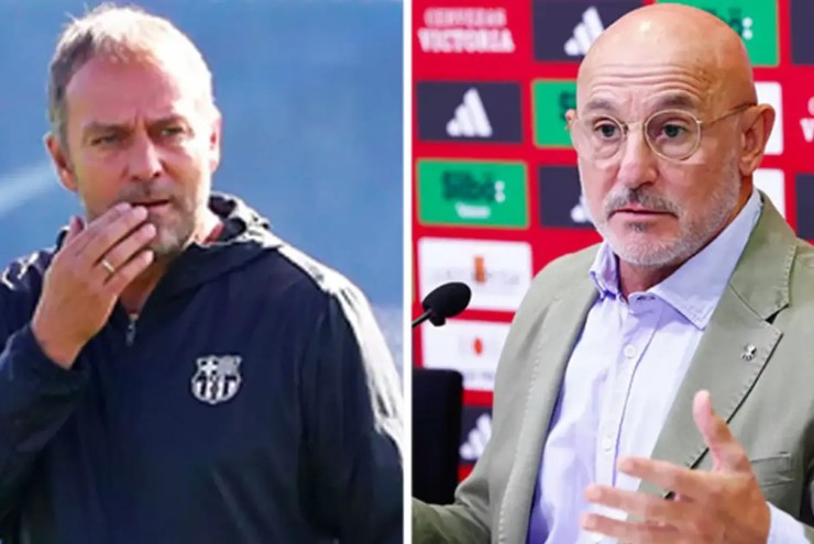 Hansi Flick tiếp tục căng thẳng với De La Fuente