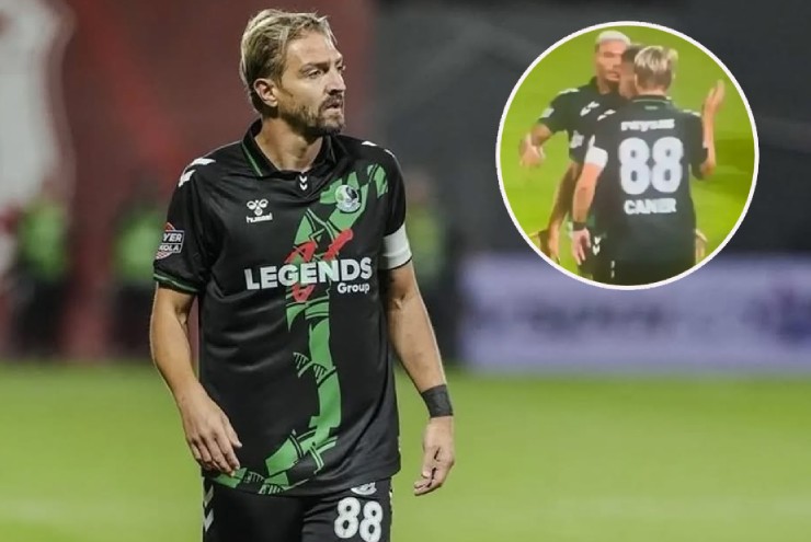 Caner Erkin nhận thẻ đỏ vì tát đồng đội