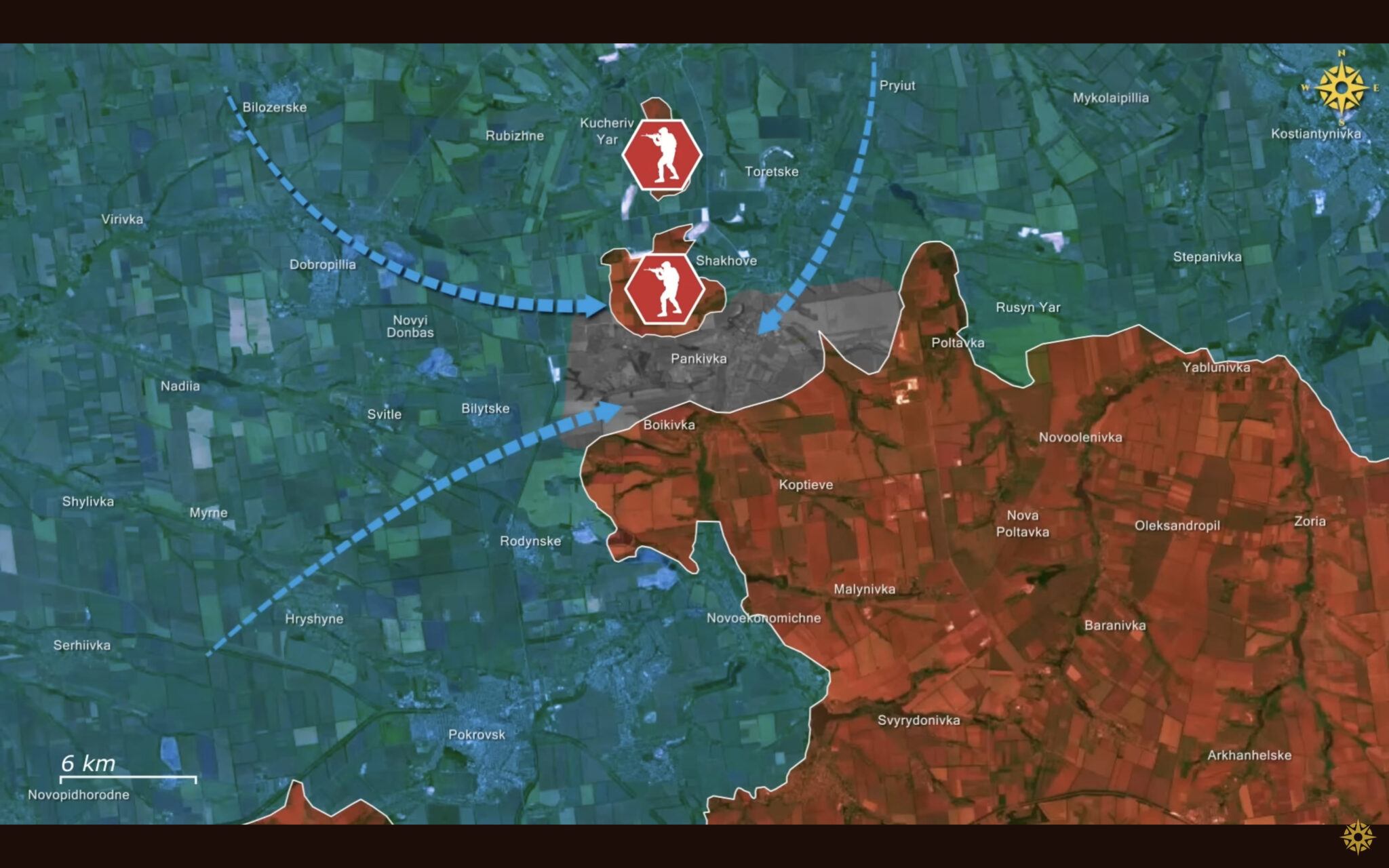 Hôm 25/9, phía Ukraine tuyên bố giành lại khu dân cư Pankivka. Ảnh: Euromaidan Press.