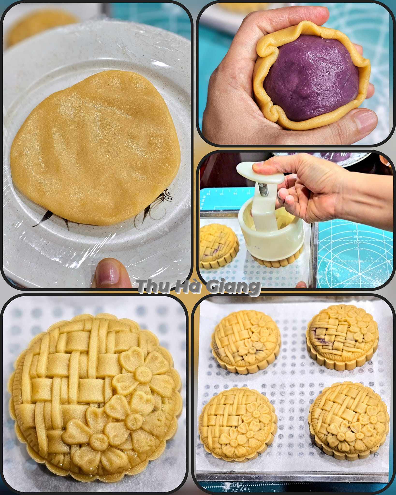 Bánh này nên đóng thấp vì nhân rất dẻo. Đóng cao khi nướng sẽ làm biến dạng bánh.