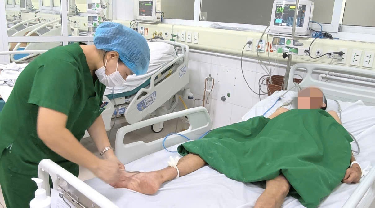 Bệnh nhân đang điều trị tại bệnh viện.