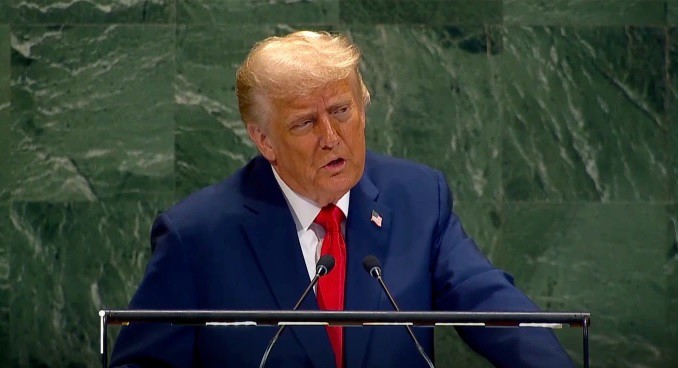 Tổng thống Mỹ Donald Trump phát biểu giữa đại hội đồng Liên Hợp Quốc